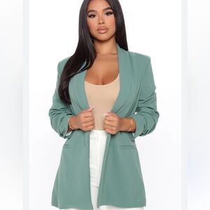 Fashion nova women’s The Celine Blazer in Sage green open blazer plus size xxl